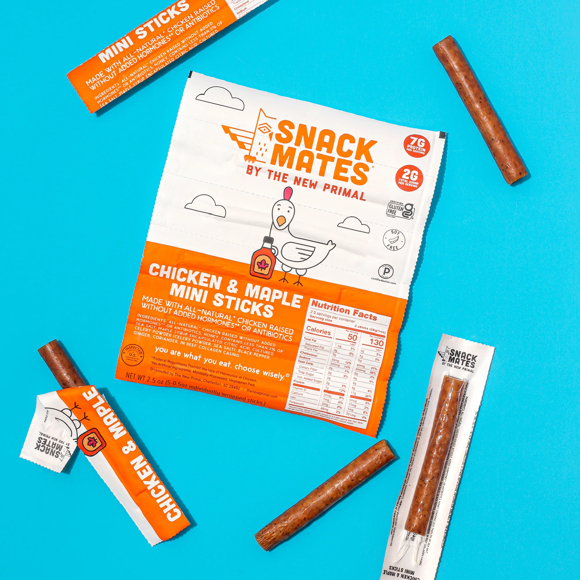 Snack Mates Chicken & Maple Mini Meat Sticks, All-Natural Chicken (8 Packs, 40 Mini-Sticks) - Image 6