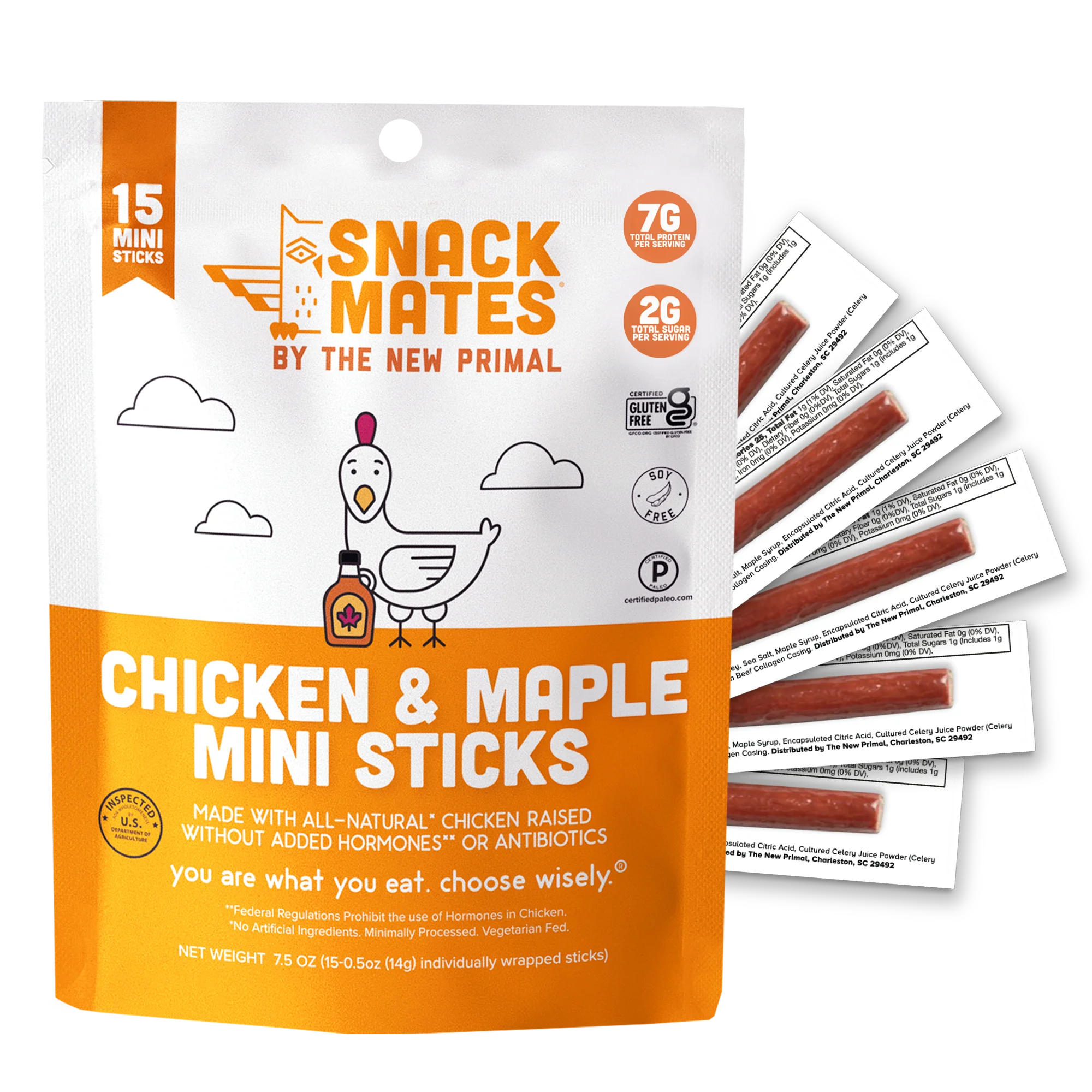 Snack Mates Chicken & Maple Mini Meat Sticks Value Pack, All-Natural Chicken (15 Mini-Sticks) - Image 5