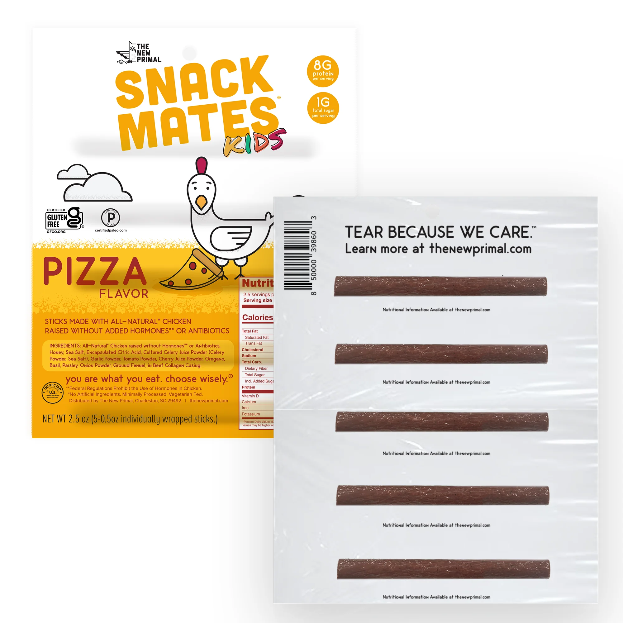 Snack Mates Chicken Pizza Mini Meat Sticks, All-Natural Chicken (8 Packs, 40 Mini-Sticks) - Image 6