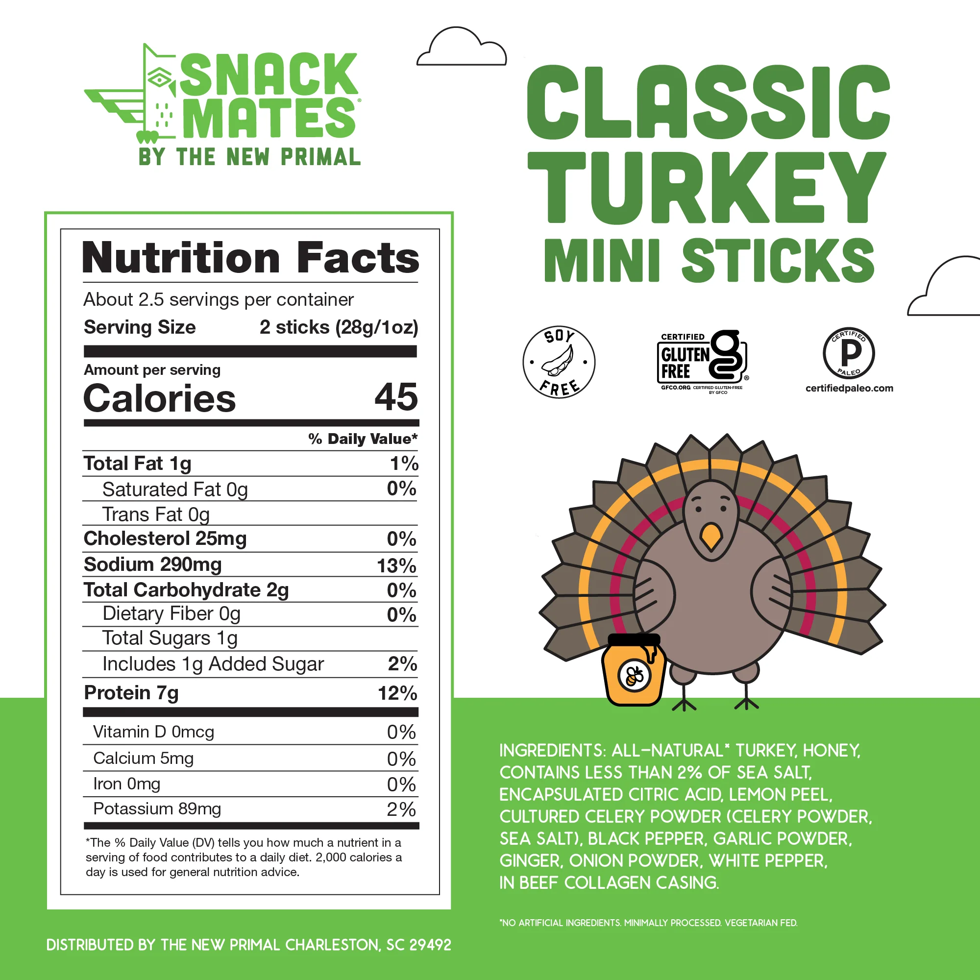 Snack Mates Classic Turkey Mini Meat Sticks, All-Natural Turkey (8 Packs, 40 Mini-Sticks) - Image 3