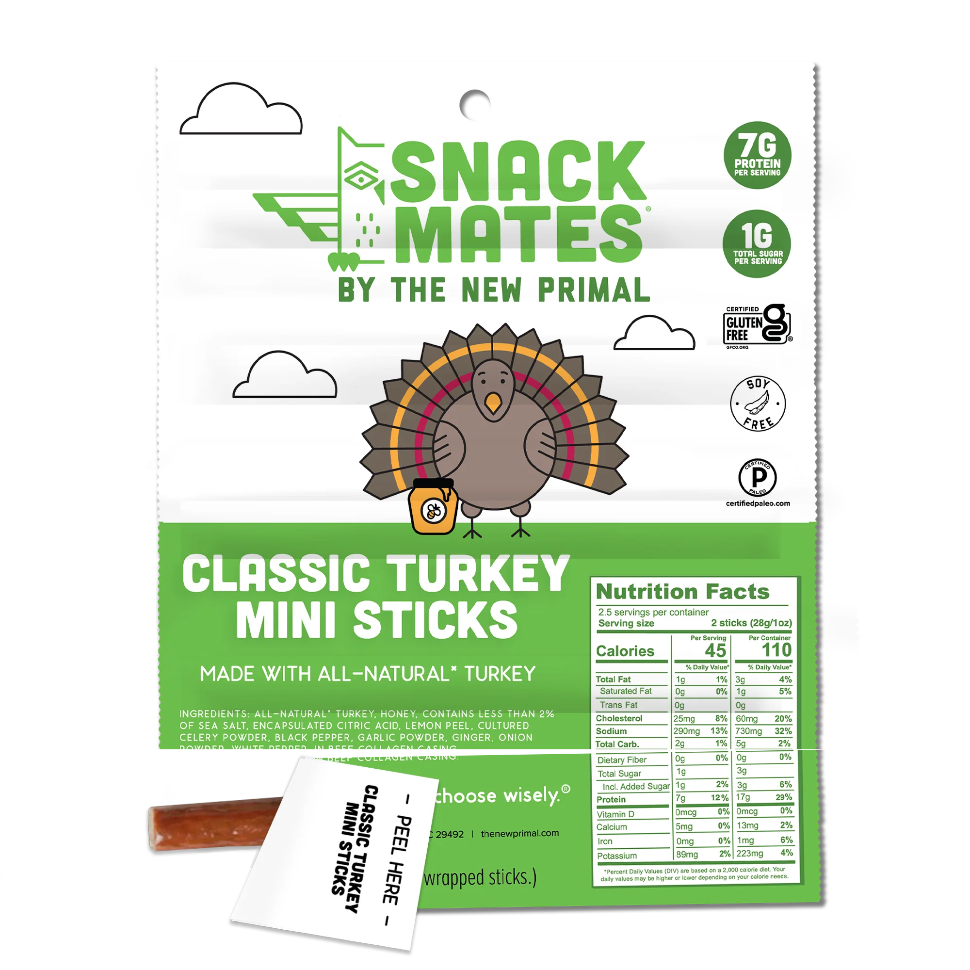 Snack Mates Classic Turkey Mini Meat Sticks, All-Natural Turkey (8 Packs, 40 Mini-Sticks) - Image 5