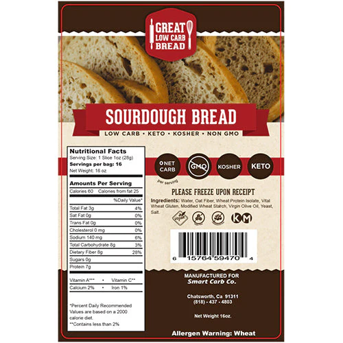 Sourdough Sliced Bread - 0g Net Carb, High in Protein, High Fiber, Non-GMO - Image 3
