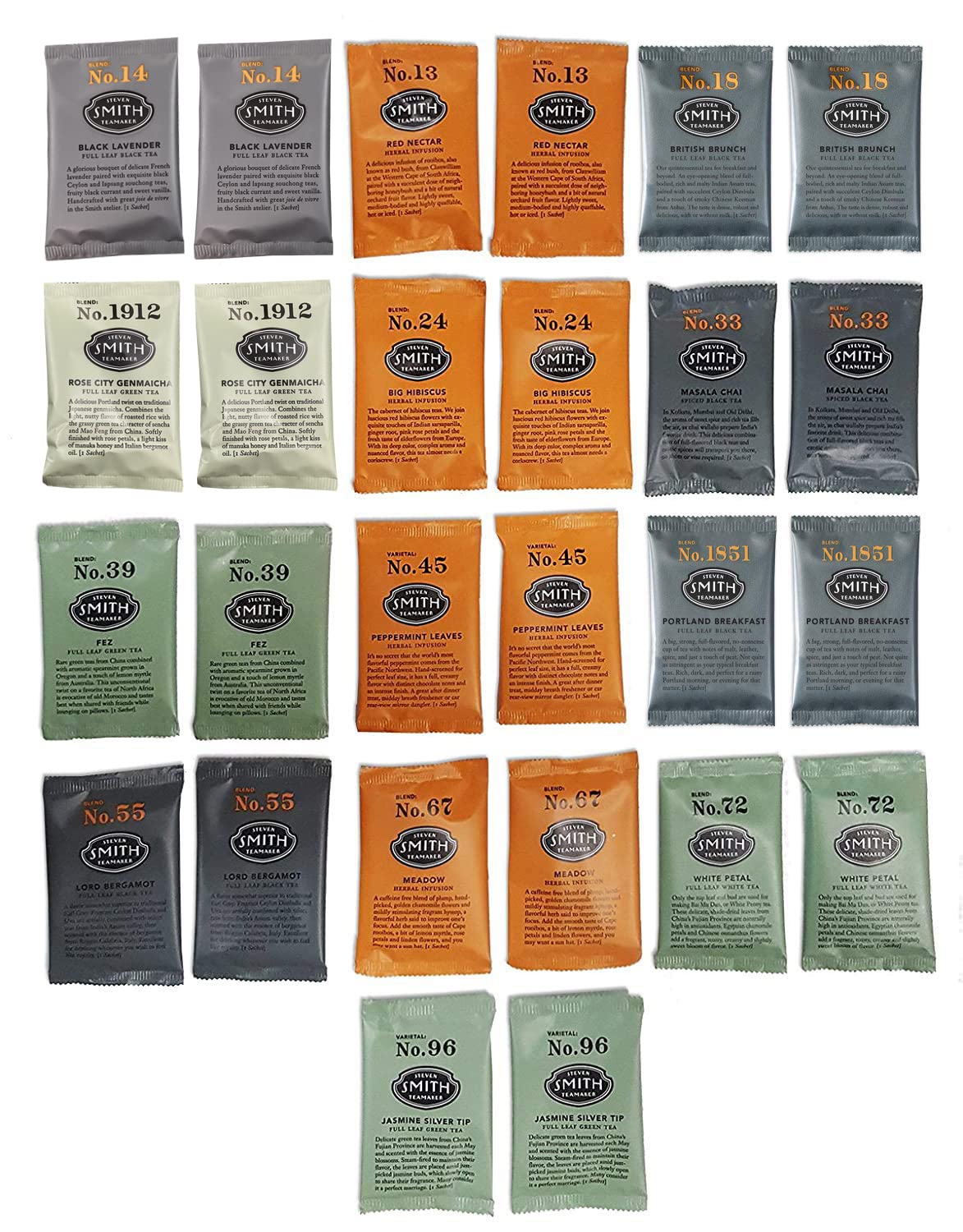 Steven Smith Teamaker, Ultimate Tea Sampler Pack - Includes 13 Flavors, 2 Teabags of each Flavor, 26 count - Image 3
