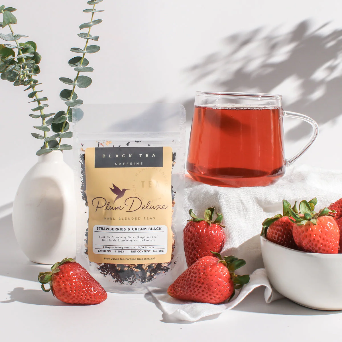 Strawberries & Cream Black Tea (with Rose) - Image 2