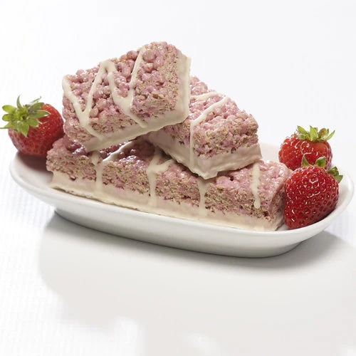 Strawberry Cream Protein Rice Crispy Treats - 15g Protein, Low Carb 4g Net, High Fiber, Soft & Chewy - Image 3