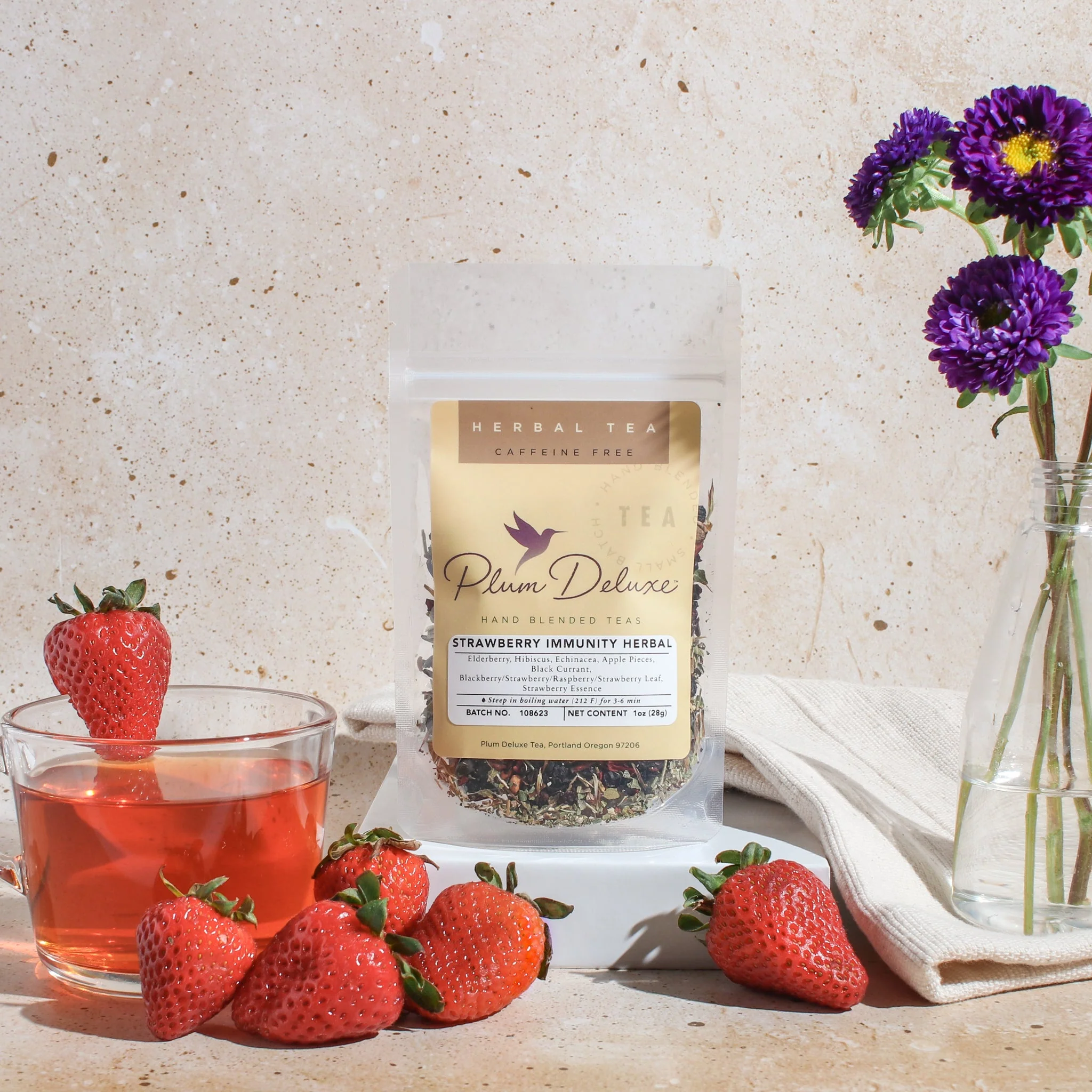 Strawberry Immunity Herbal Tea (Berries - Echinacea) - Image 2