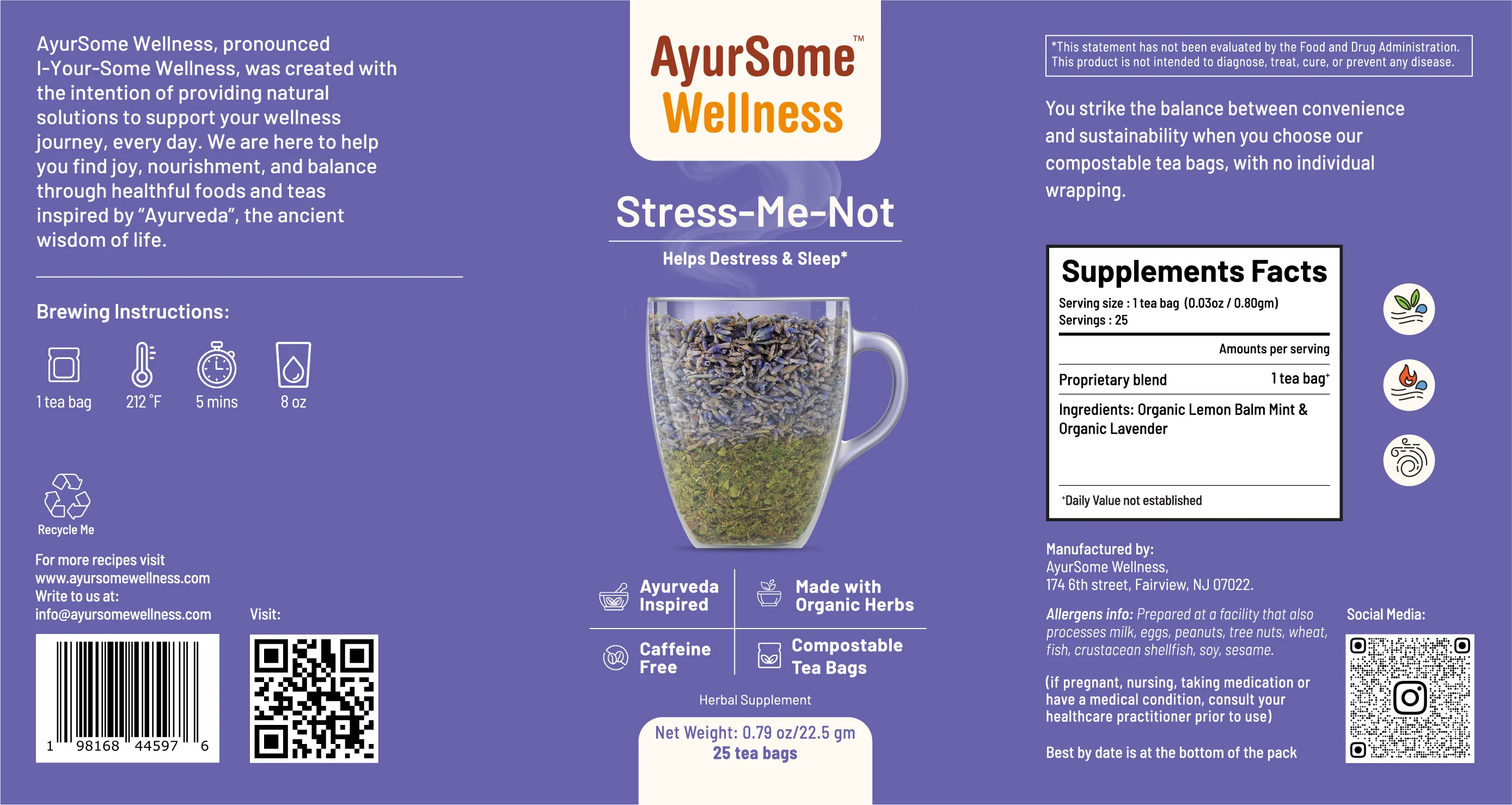 Stress-Me-Not Tea | Organic Lemon Balm, Lavender Tea Blend - Image 5