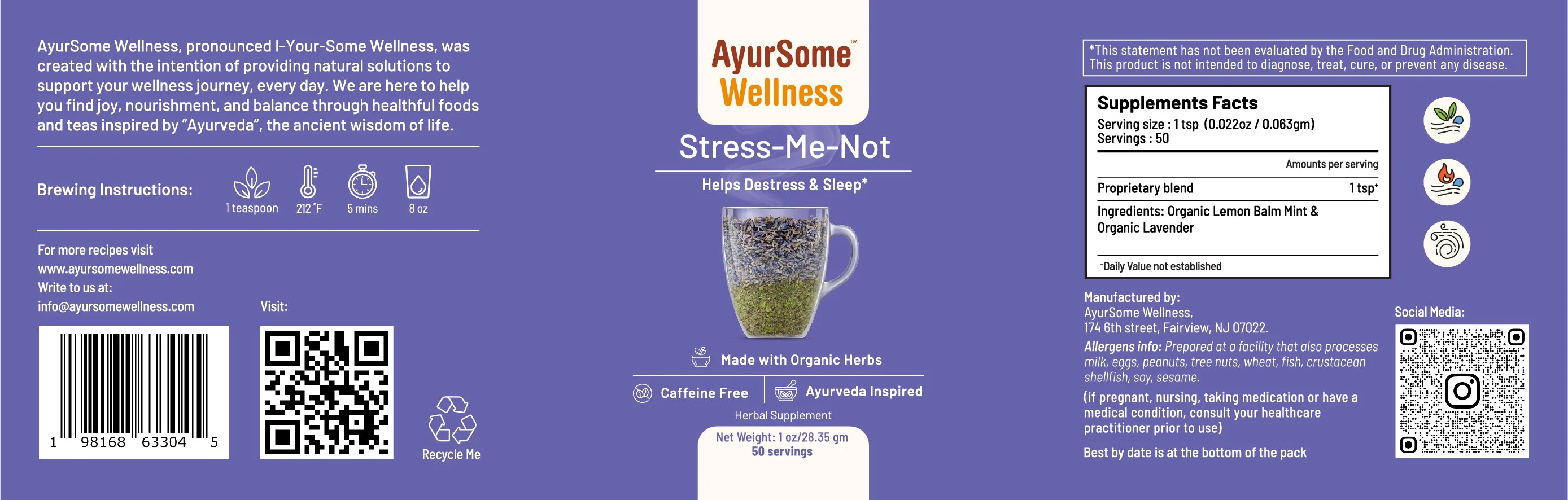 Stress-Me-Not Tea | Organic Lemon Balm, Lavender Tea Blend - Image 6