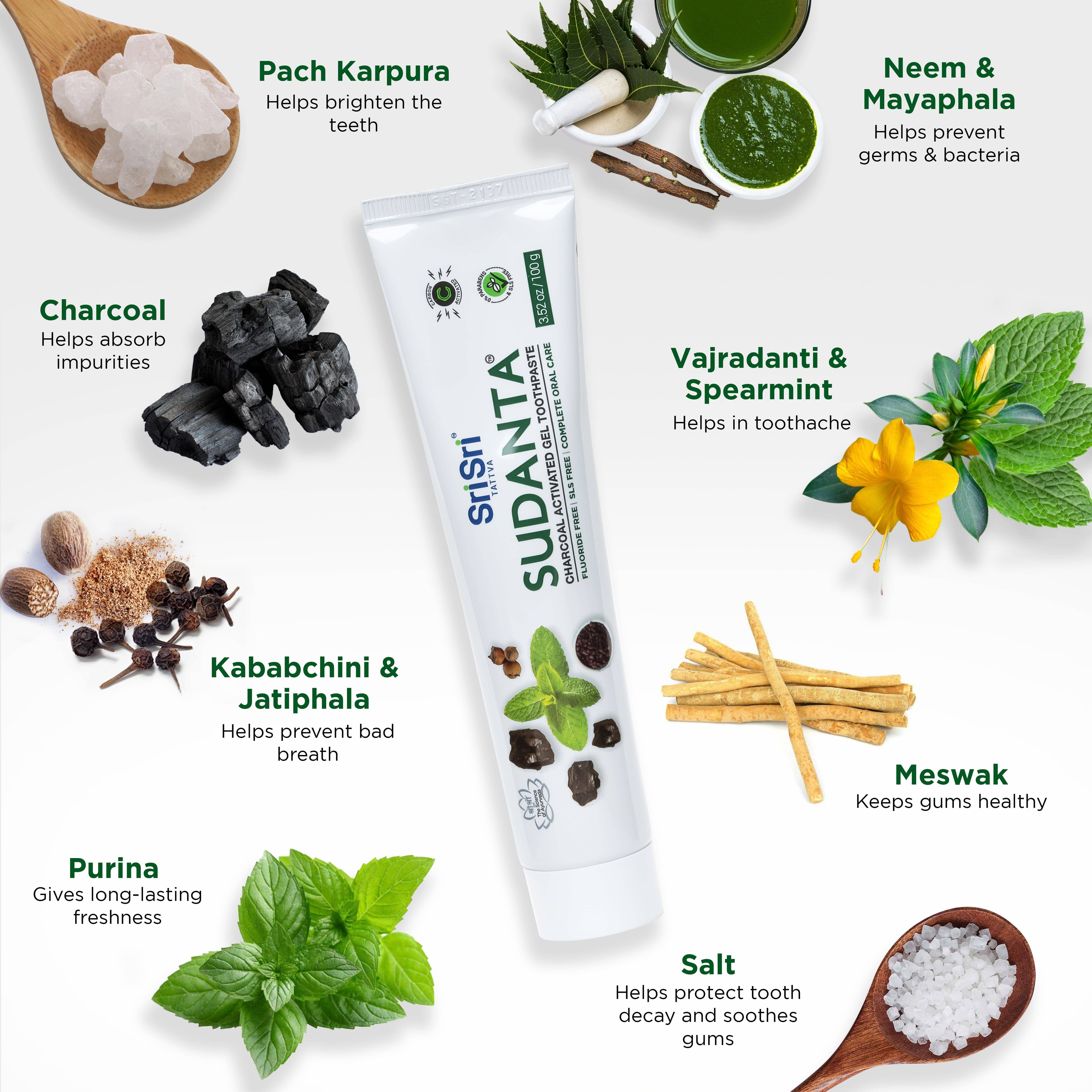 Sudanta Charcoal Toothpaste - Ayurvedic Oral Care - Image 2