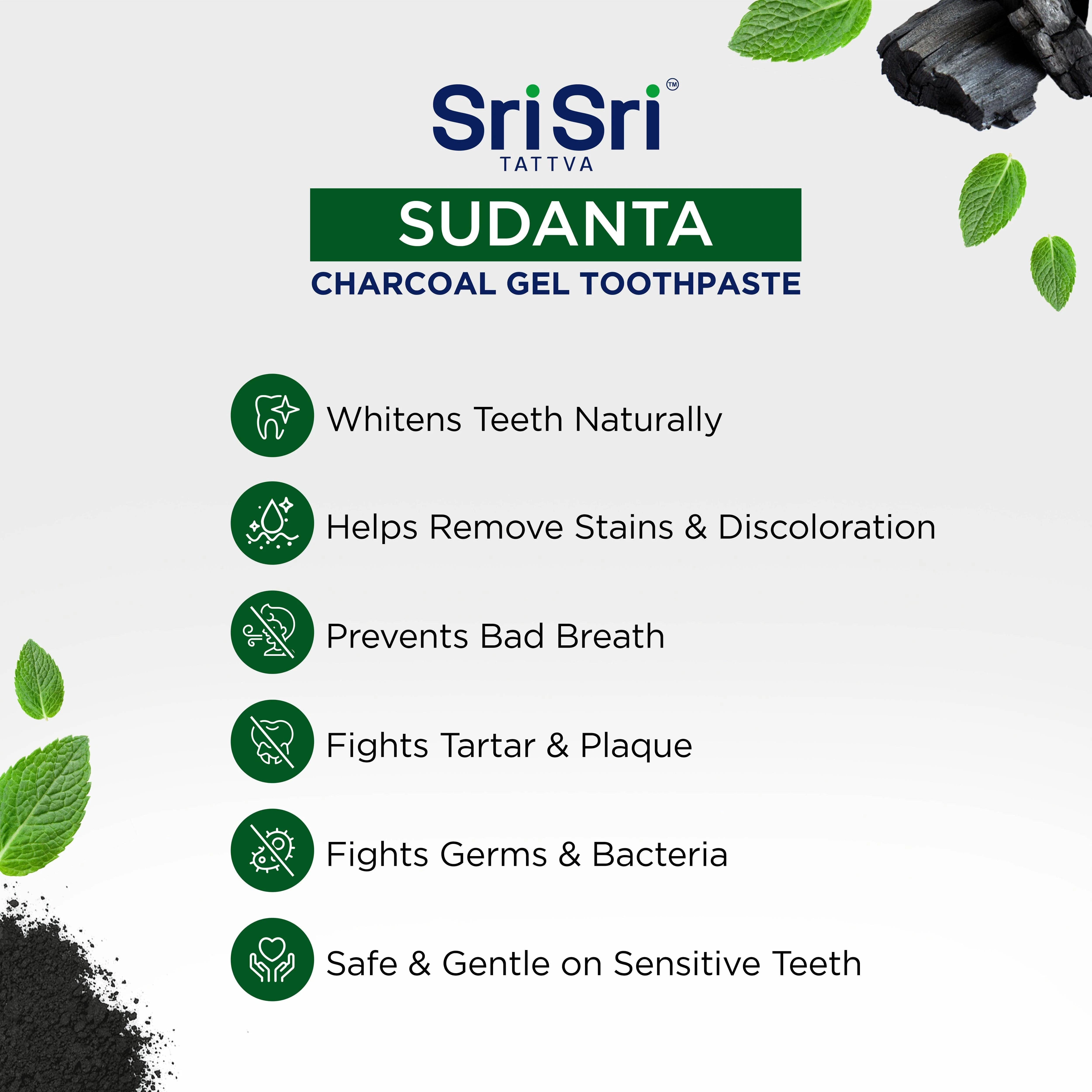 Sudanta Charcoal Toothpaste - Ayurvedic Oral Care - Image 4