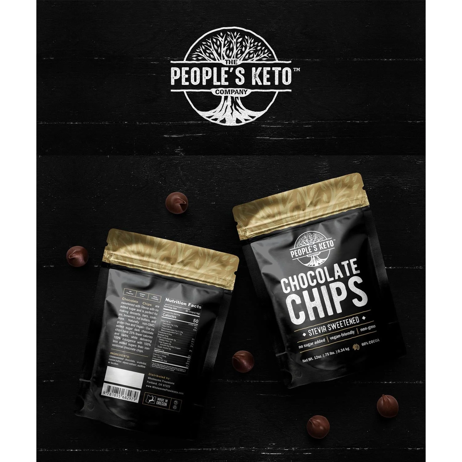 Sugar Free Chocolate Chips - Stevia Sweetened, Keto-Friendly, Vegan, Non-GMO, 12 oz. - Image 7