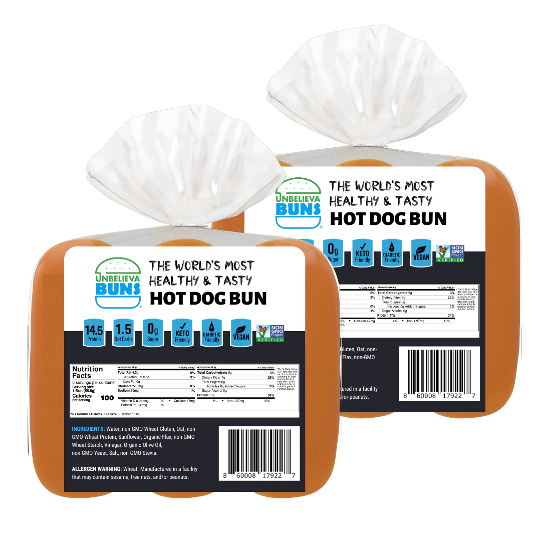 Summer Cookout Bundle - 2 Bags Each Original UnbelievaBuns, Hot Dog Buns, UnbelievaFlour - Image 3