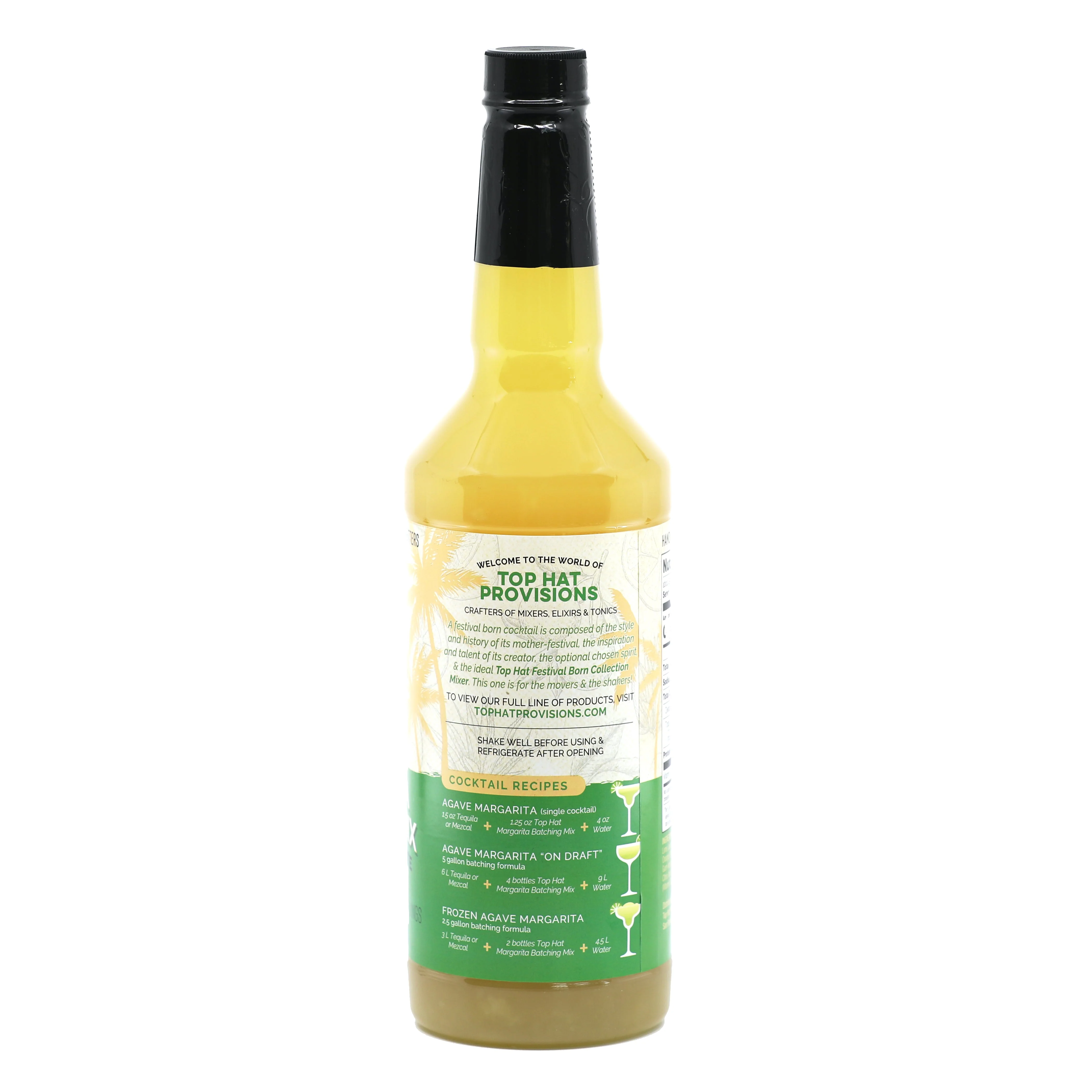 Top Hat Agave Margarita Batching Mix & Frozen Margarita Concentrate (made with agave nectar & organic lime juice) - 12x32oz Case - Image 3