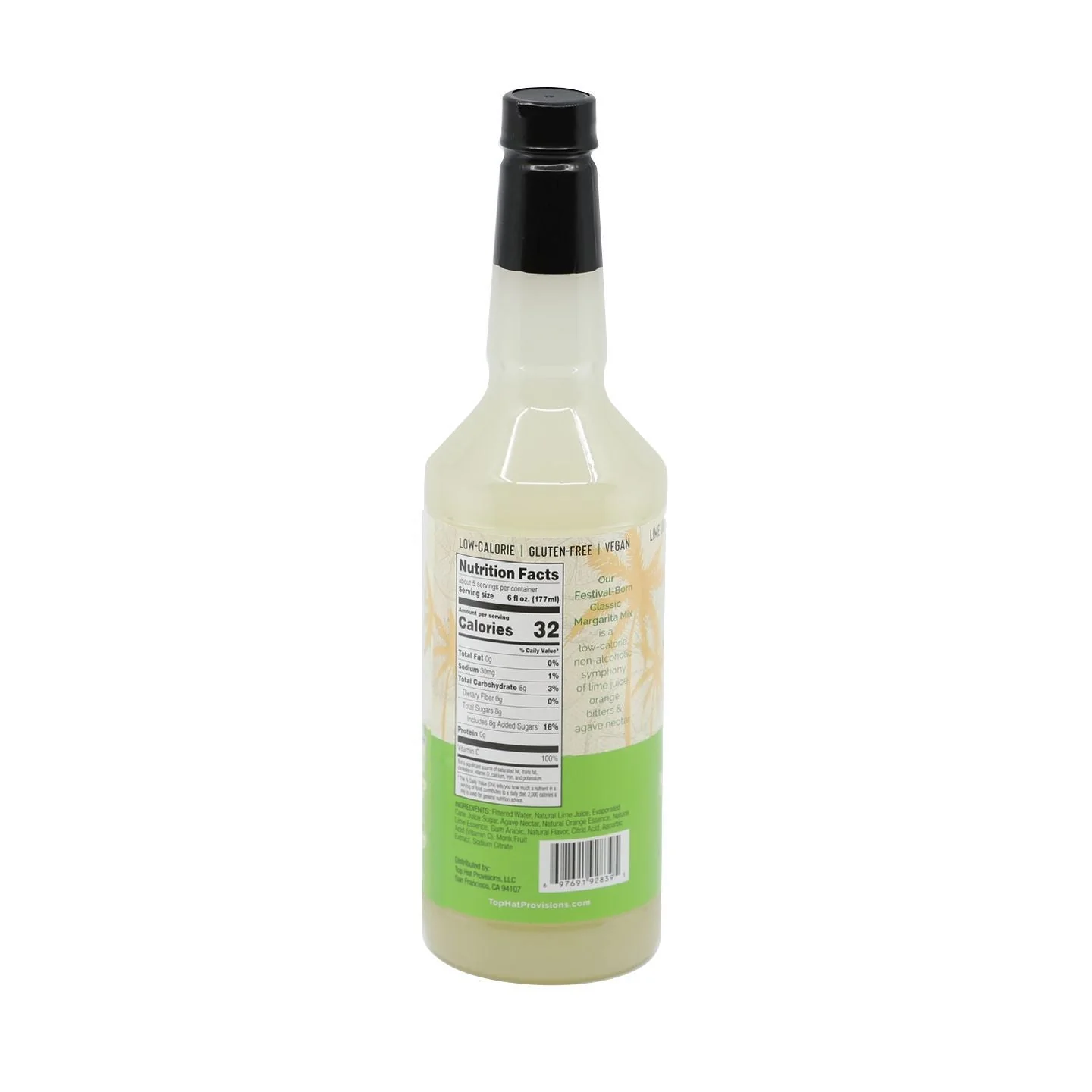 Top Hat Classic Lime Margarita Mix (made with agave nectar & organic lime juice) - 32oz Bottle - Image 3