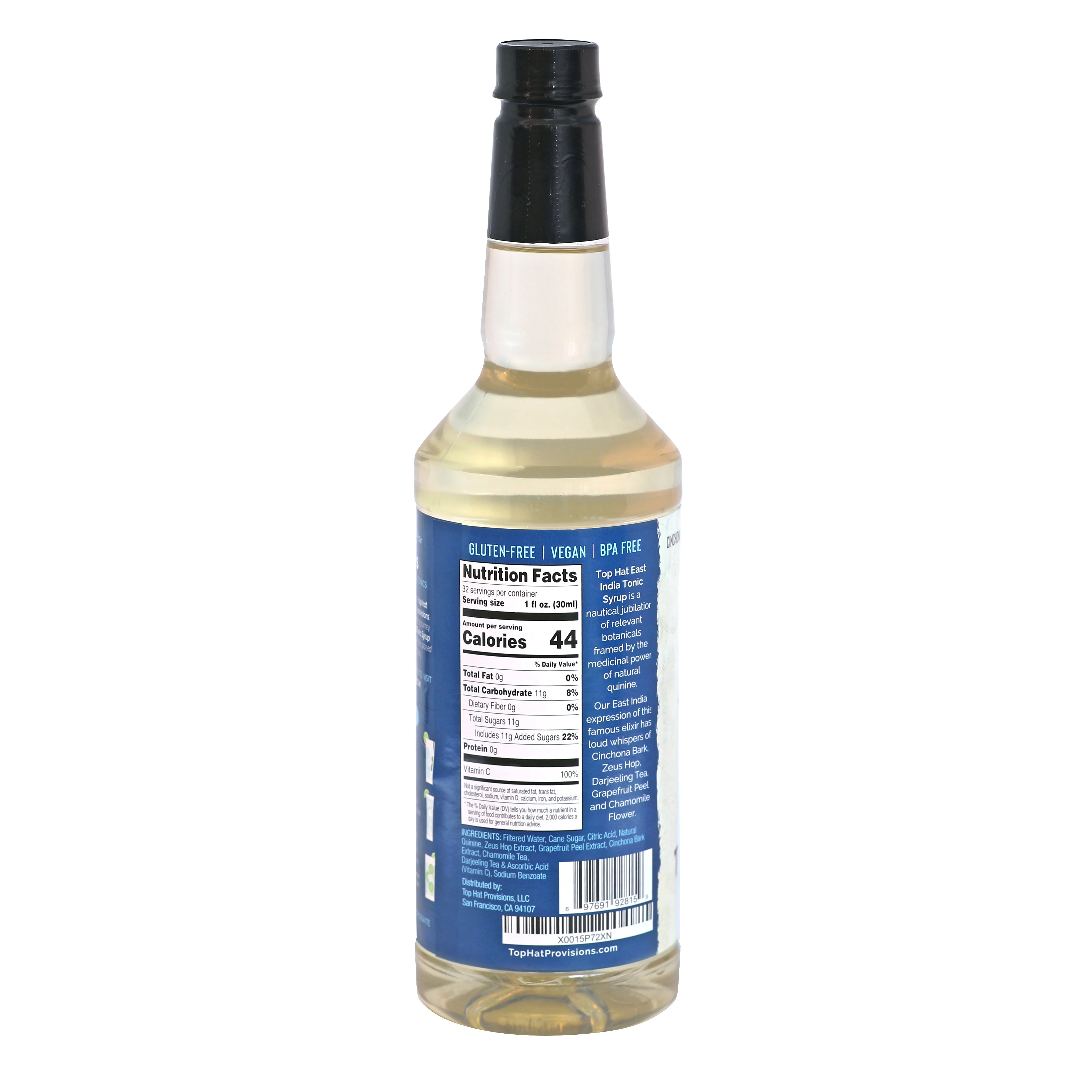 Top Hat East India Tonic Syrup & 5x Quinine Wellness Tonic Water Concentrate - Just add soda water - 12 pack of 32oz bottles - Image 2
