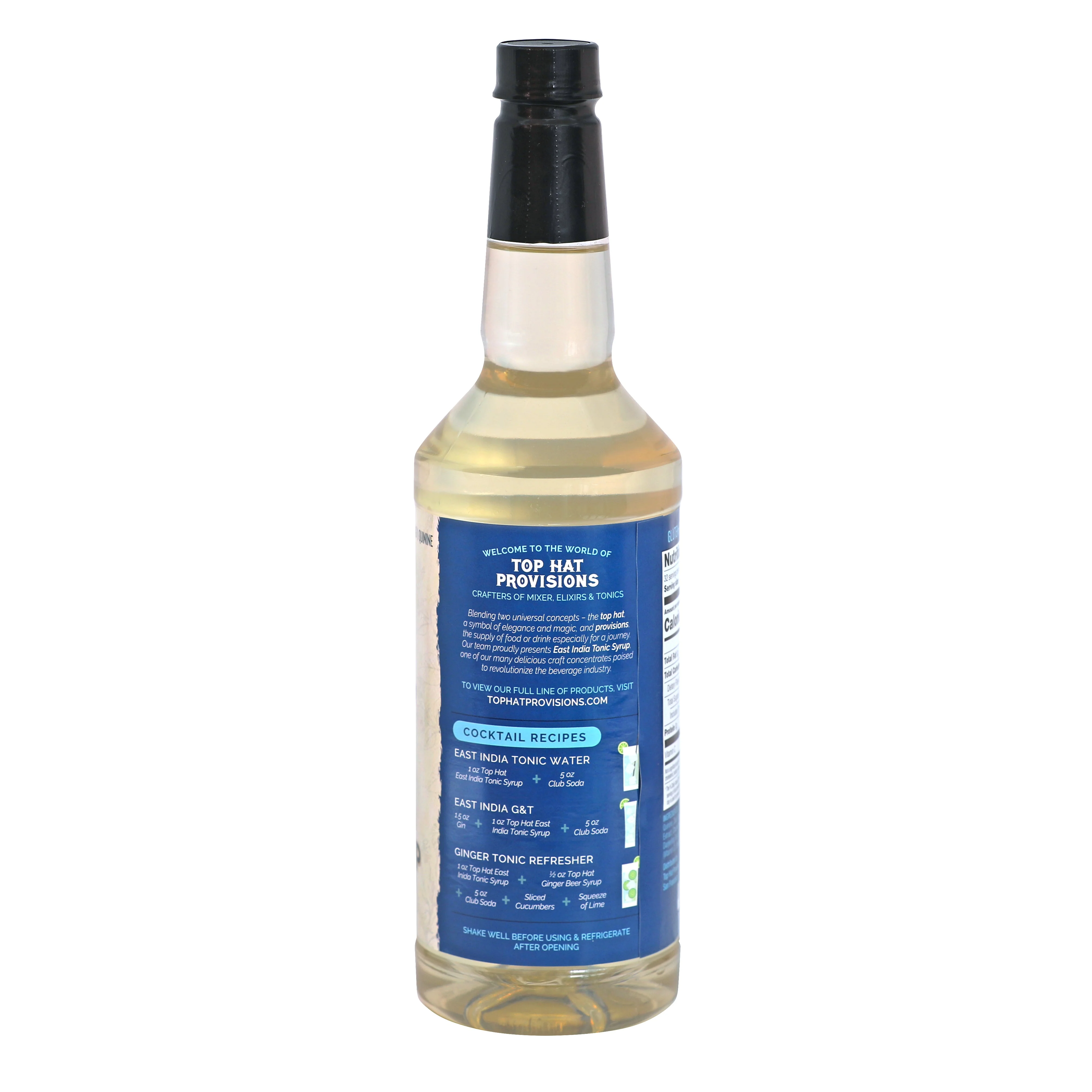 Top Hat East India Tonic Syrup & 5x Quinine Wellness Tonic Water Concentrate - Just add soda water - 32oz bottle - Image 3
