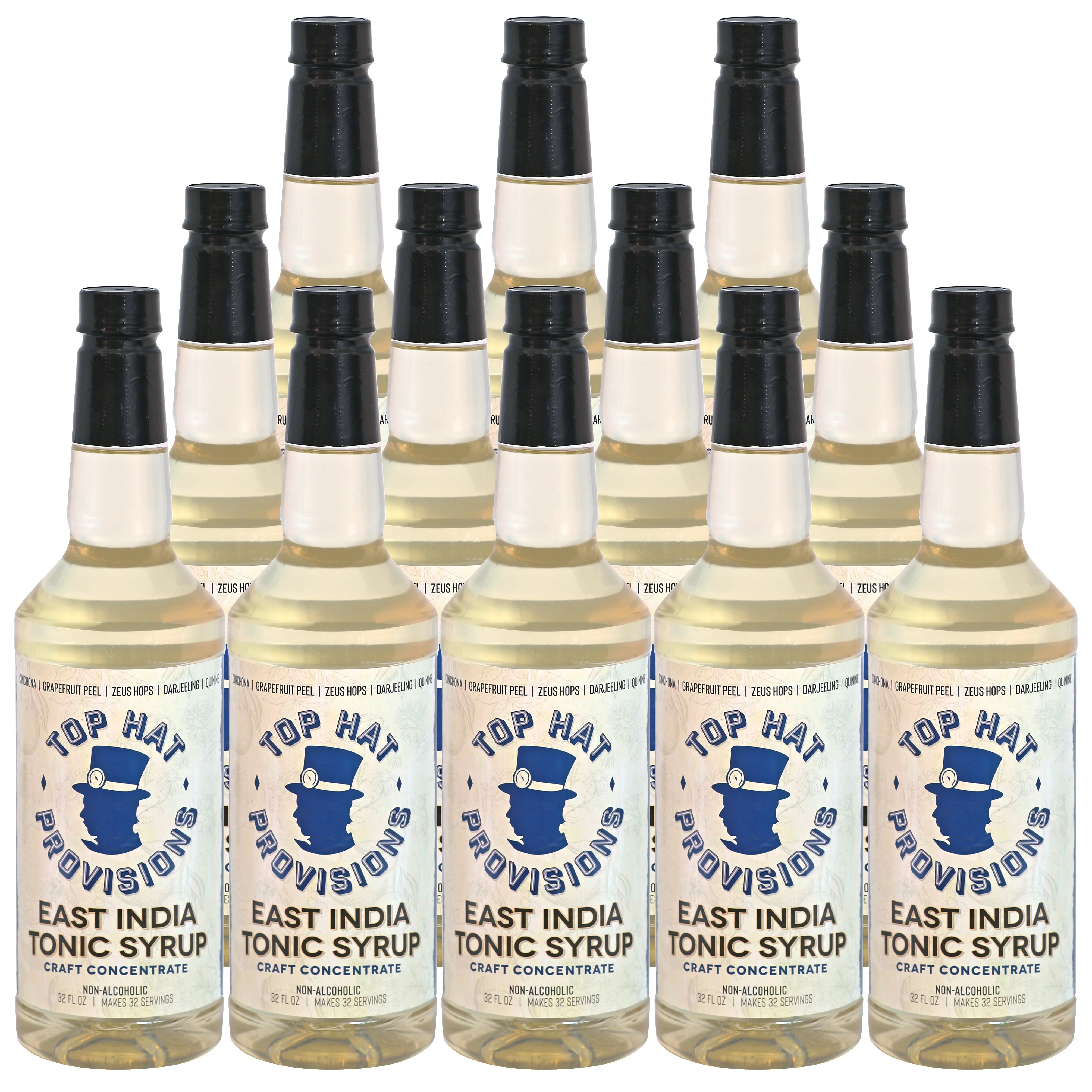 Top Hat East India Tonic Syrup & 5x Quinine Wellness Tonic Water Concentrate - Just add soda water - 32oz bottle - Image 4