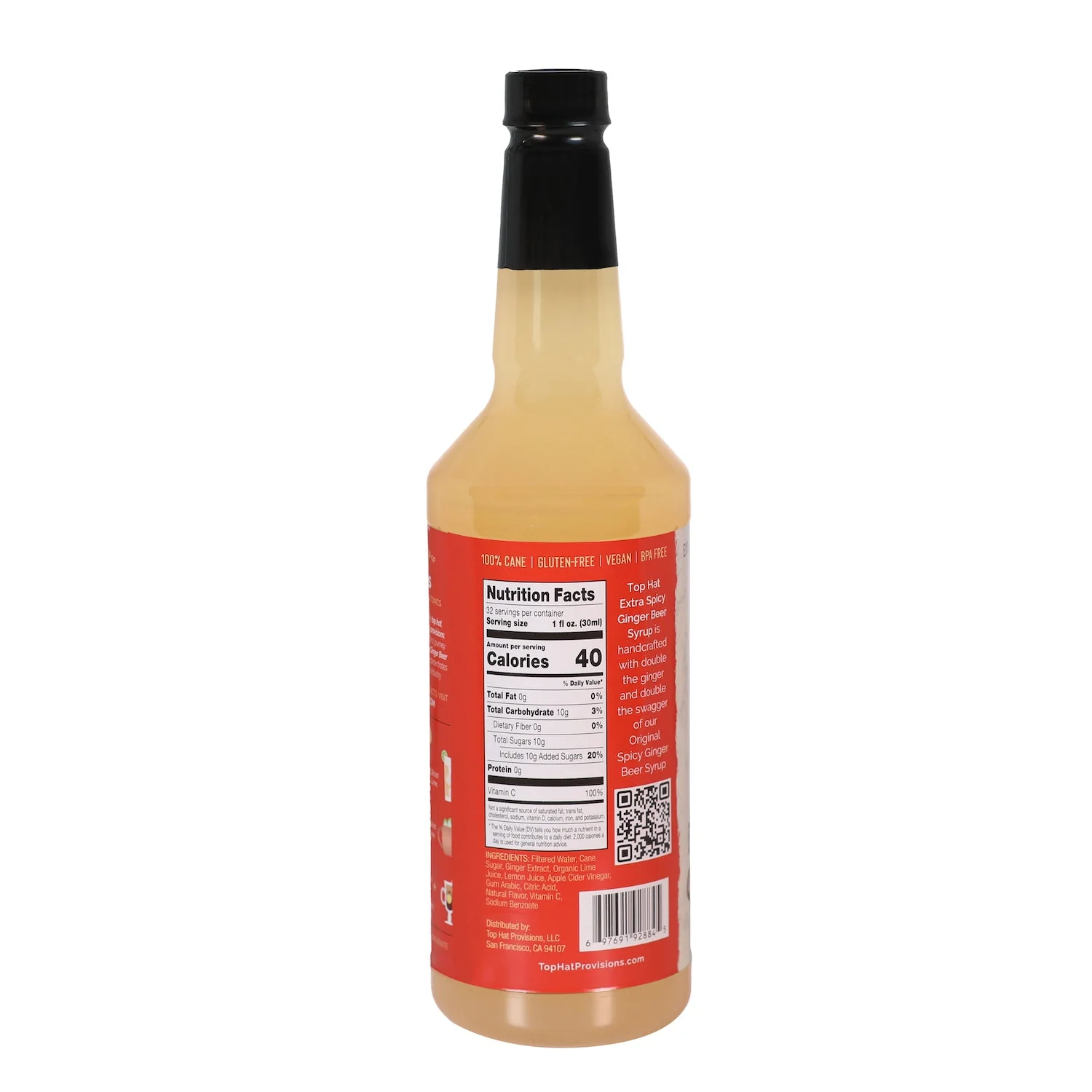 Top Hat Extra Spicy Ginger Beer Syrup & Moscow Mule Batching Mix - 32oz Bottle - Image 2