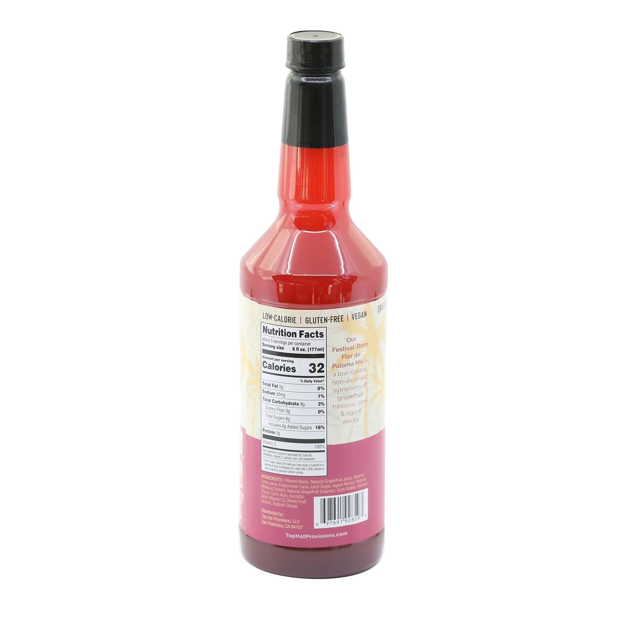 Top Hat Hibiscus Paloma Mix - Flor de Paloma - Grapefruit / Hibiscus / Lime / Agave Nectar - 12x32oz case - Image 2