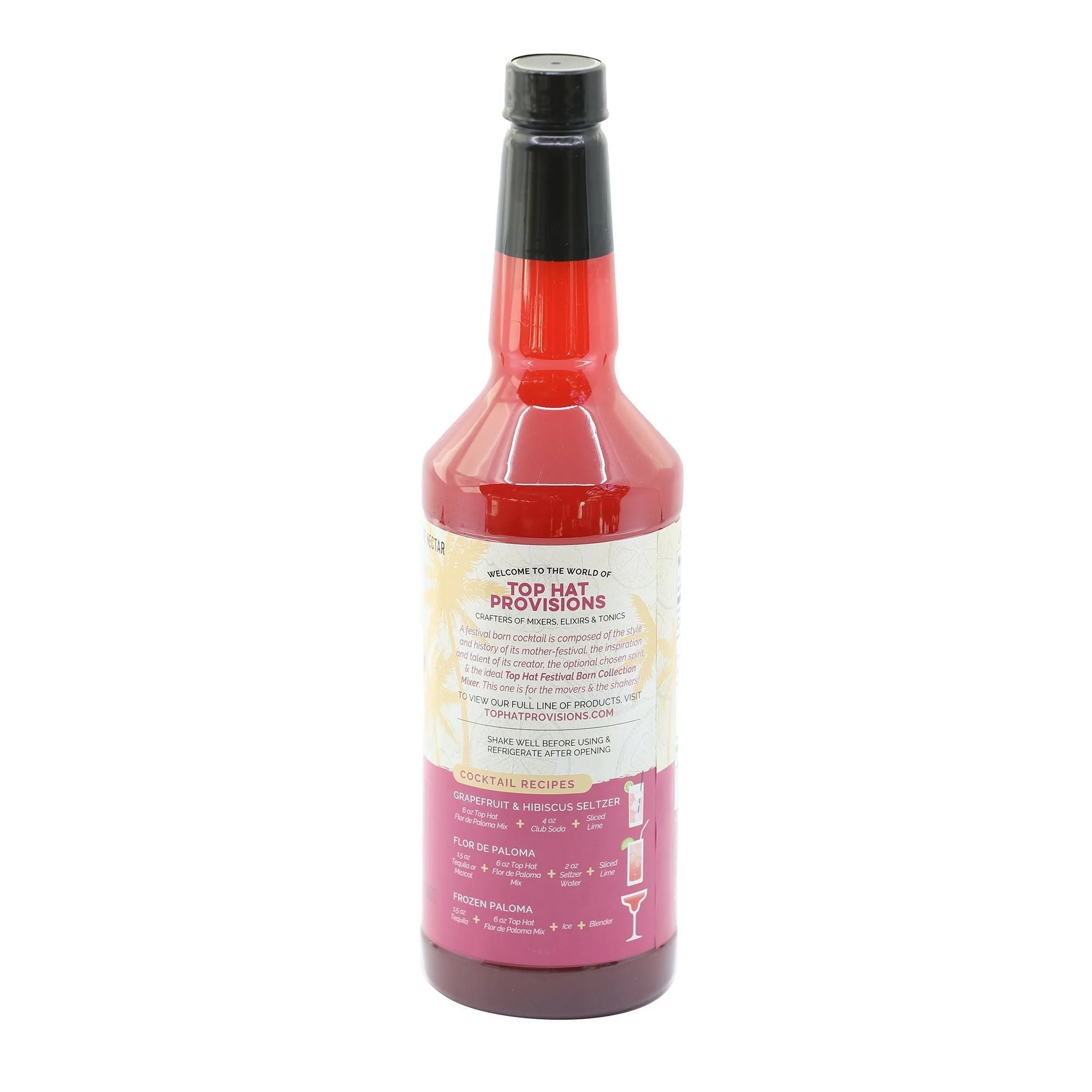 Top Hat Hibiscus Paloma Mix - Flor de Paloma - Grapefruit / Hibiscus / Lime / Agave Nectar - 12x32oz case - Image 3