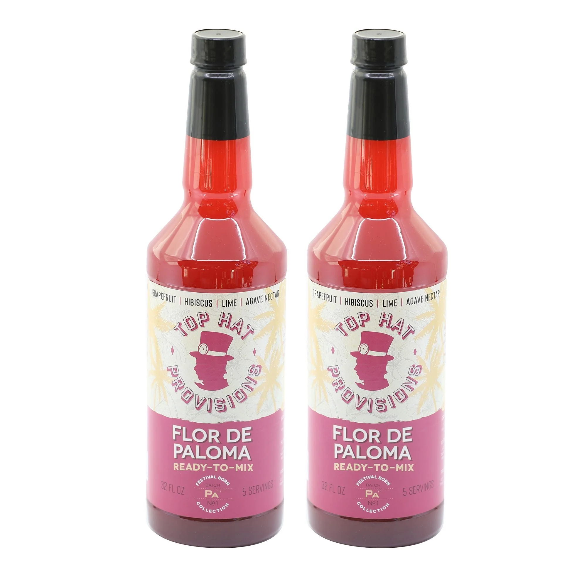 Top Hat Hibiscus Paloma Mix - Grapefruit / Hibiscus / Lime / Agave Nectar - 32oz Bottle - Image 5