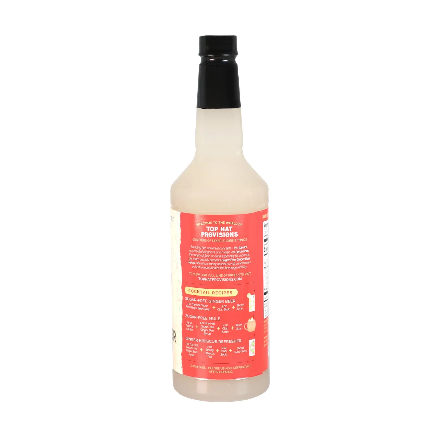 Top Hat Keto Sugar-Free Ginger Beer Syrup & Mule Mix (Naturally sweetened Monk Fruit)- 32oz bottle - Image 3