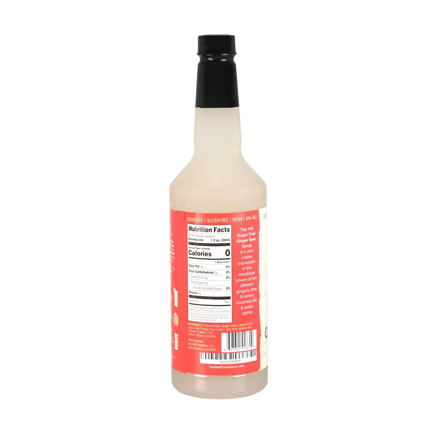 Top Hat Keto Sugar-Free Ginger Beer Syrup & Zero Calorie Mule Mix - 12pack of 32oz bottles (Naturally sweetened with Monk Fruit) - Image 2