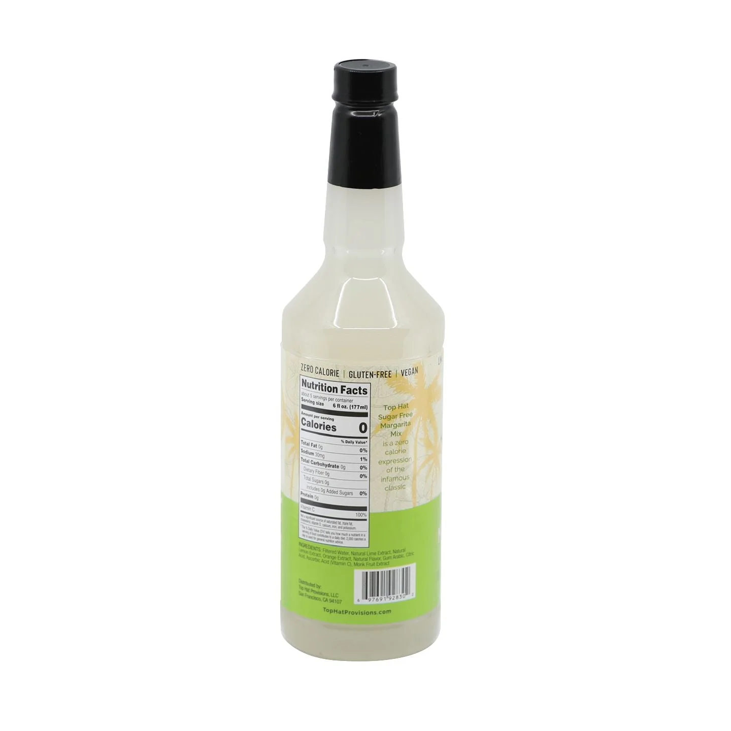 Top Hat Keto Sugar Free Margarita Lime Mix (made with Monk Fruit) - 12 pack of 32oz Bottles (Naturally sweetened with keto friendly / carb free / zero sugar Monk Fruit) - Image 2