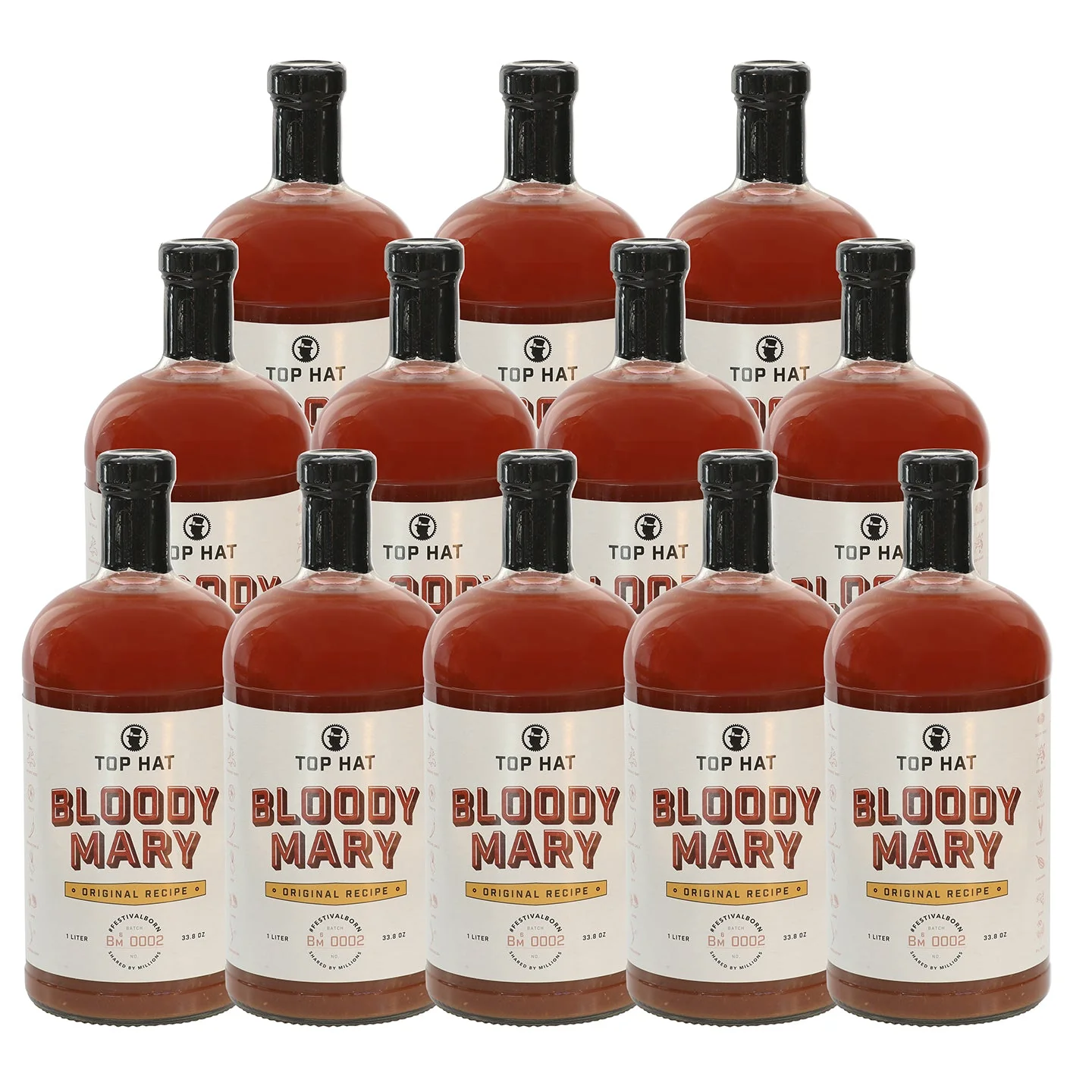 Top Hat Original Bloody Mary & Michelada Mix - 1 Liter Glass Bottle - Image 4