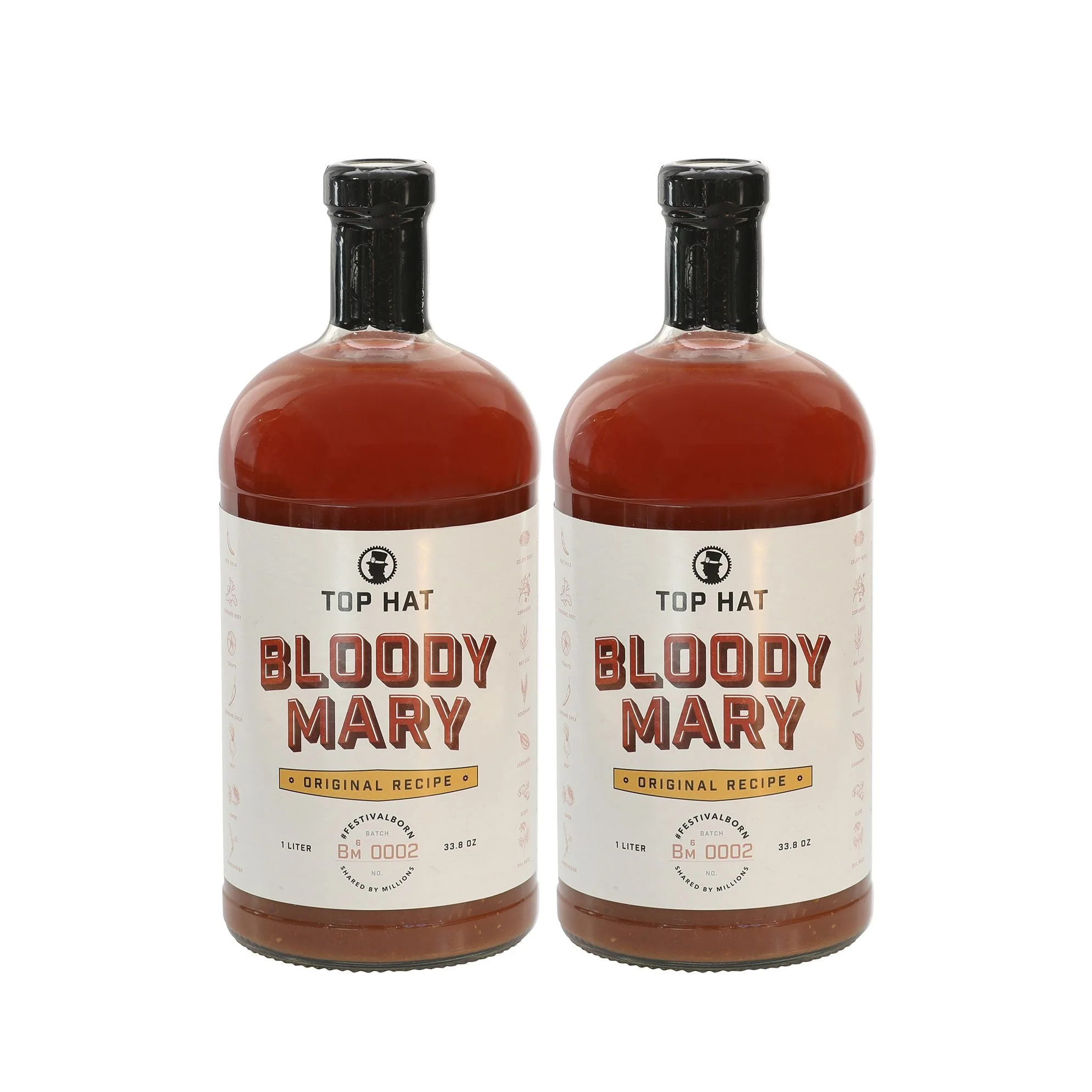 Top Hat Original Bloody Mary & Michelada Mix - 1 Liter Glass Bottle - Image 5