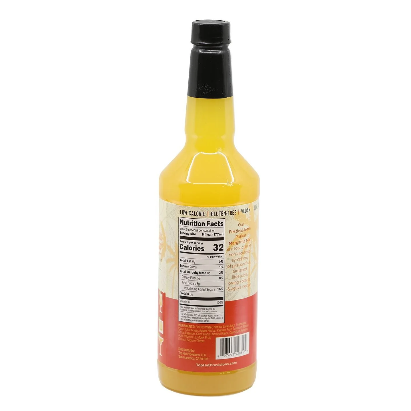 Top Hat Passion Fruit Margarita Mix - Pasión Margarita - (Made with real passion fruit & agave nectar) - 12x32oz case - Image 2