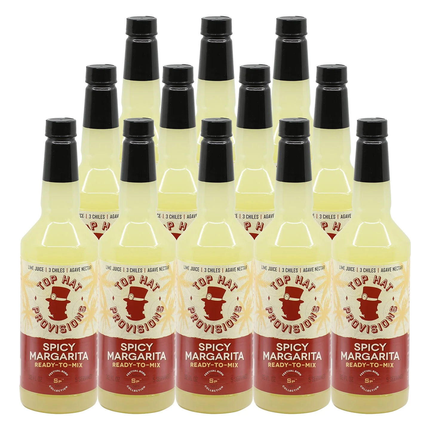 Top Hat Spicy Margarita Mix (made with agave nectar & organic lime juice) - 32oz Bottle - Image 4