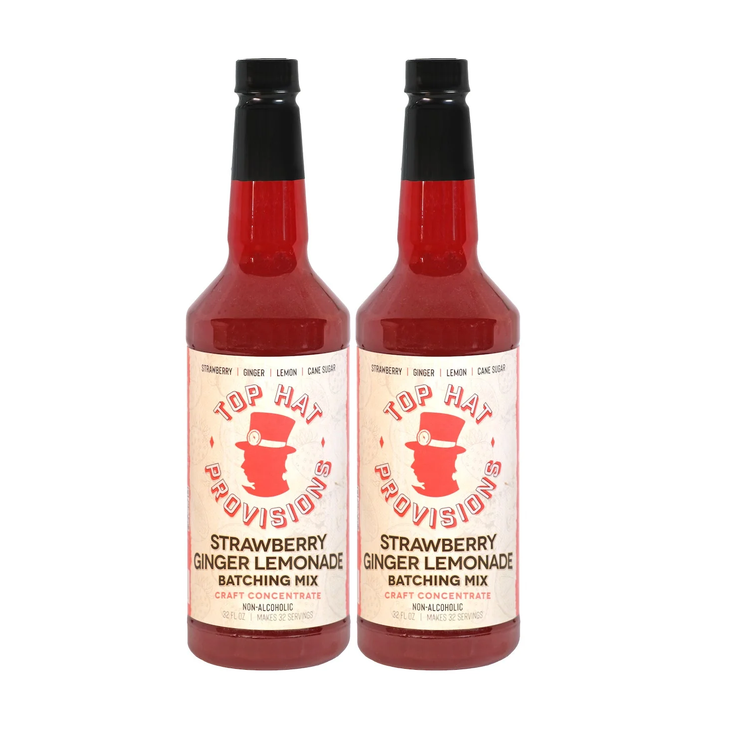 Top Hat Strawberry Ginger Lemonade Concentrate & Batching Mix - 12x32oz Case - Image 4