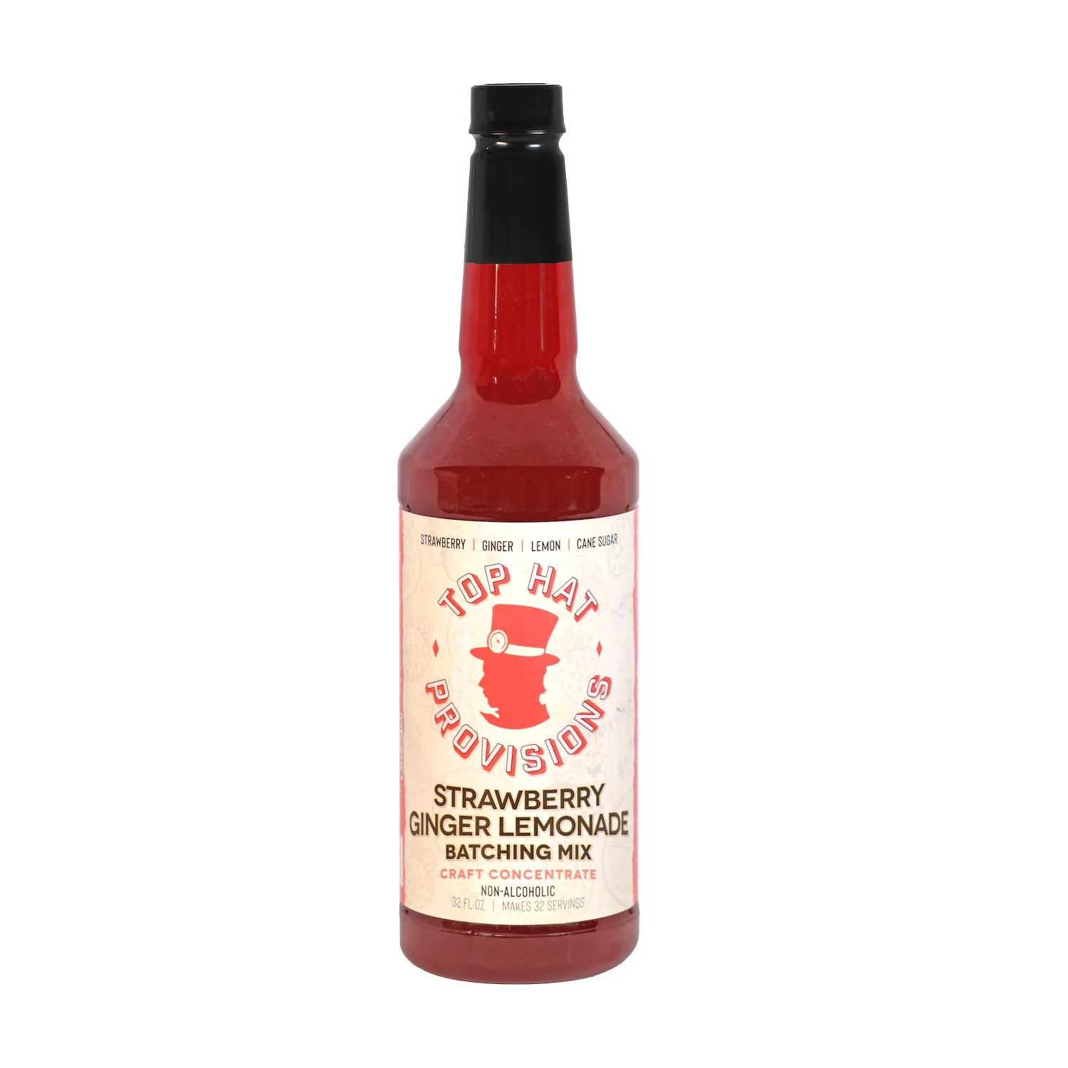 Top Hat Strawberry Ginger Lemonade Concentrate & Batching Mix - 12x32oz Case - Image 5