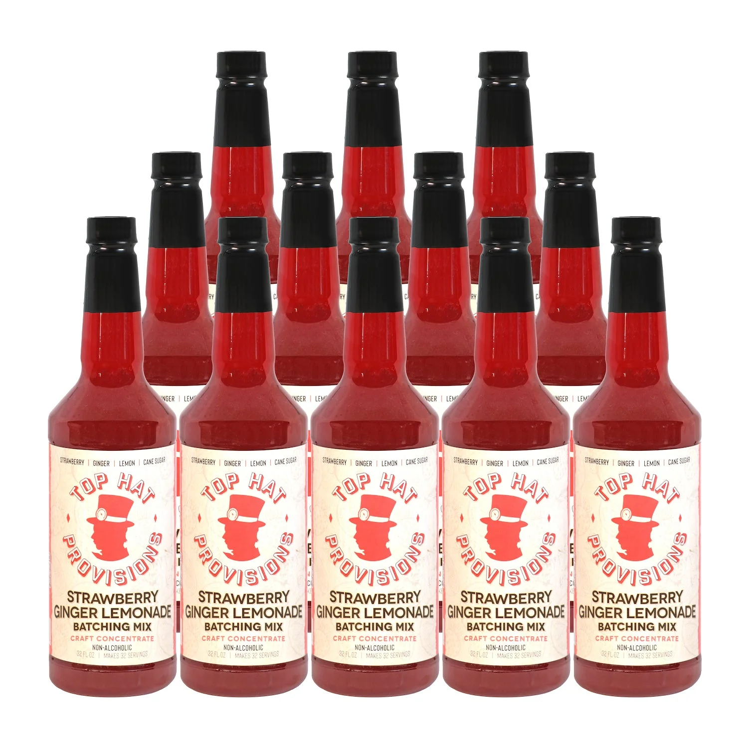 Top Hat Strawberry Ginger Lemonade Concentrate & Batching Mix - 32oz Bottle - Image 5