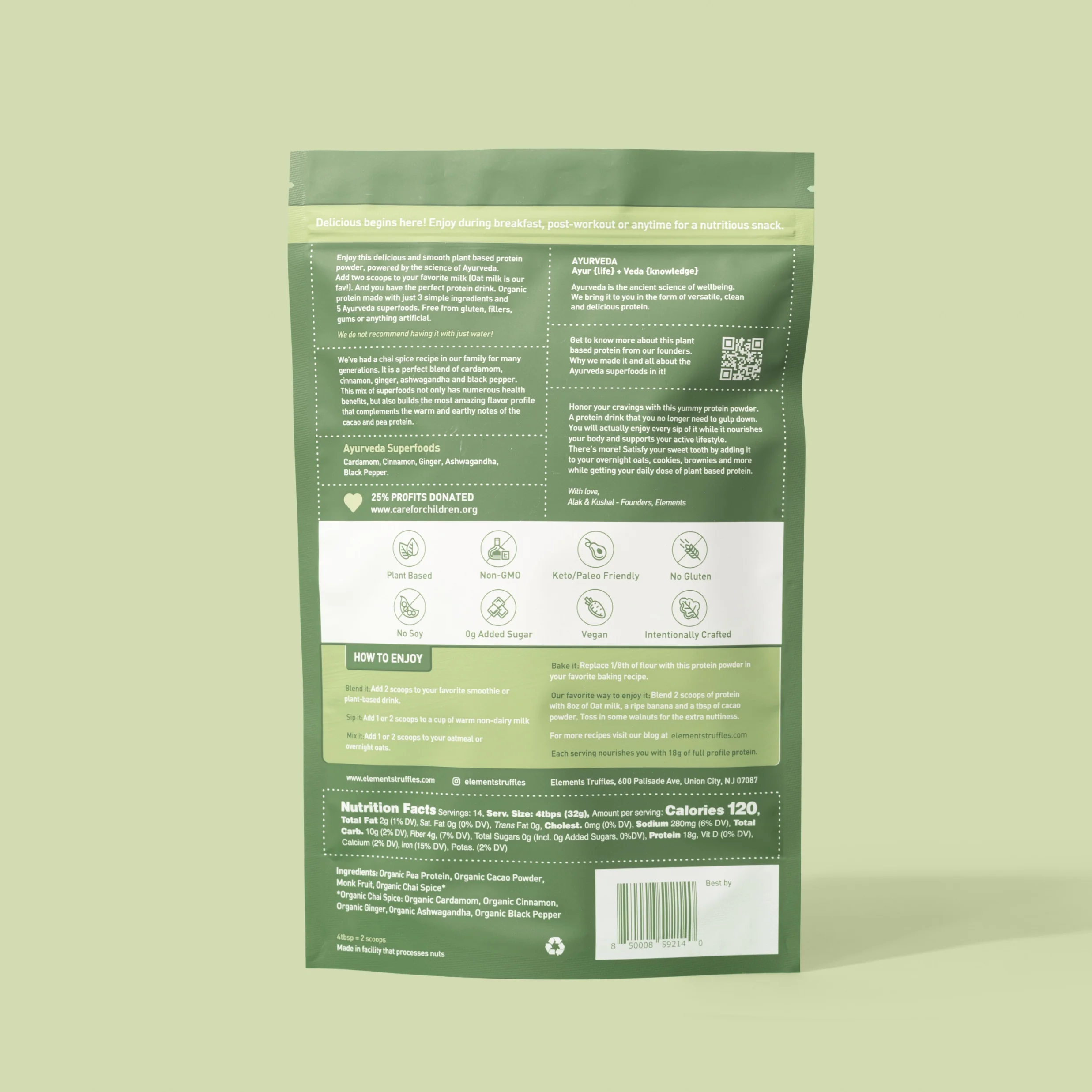 Plant Based Protein Powder: Chai Spice (14 Servings) - Image 2