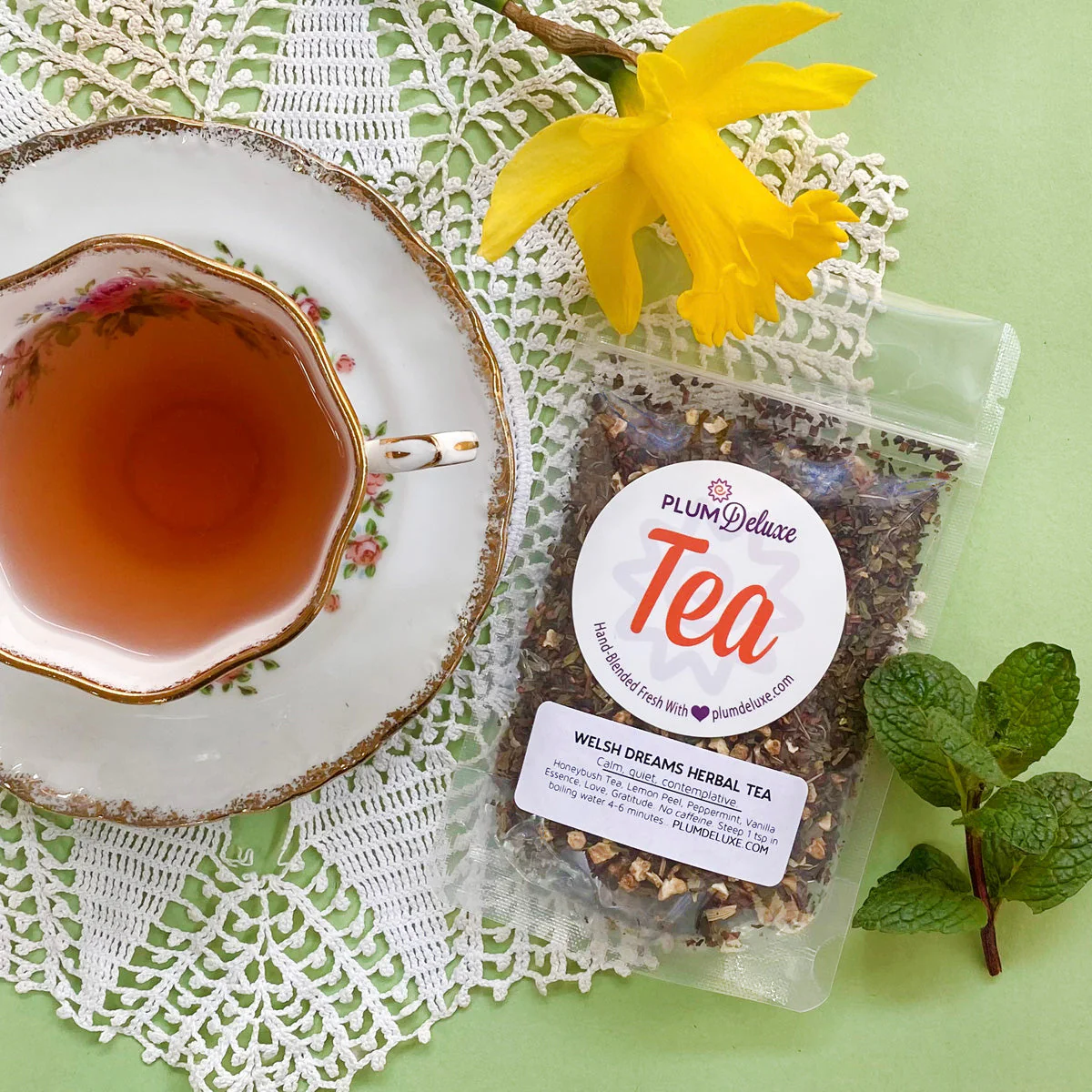 Welsh Dreams Herbal Tea (Vanilla - Lemon - Mint) - Image 2