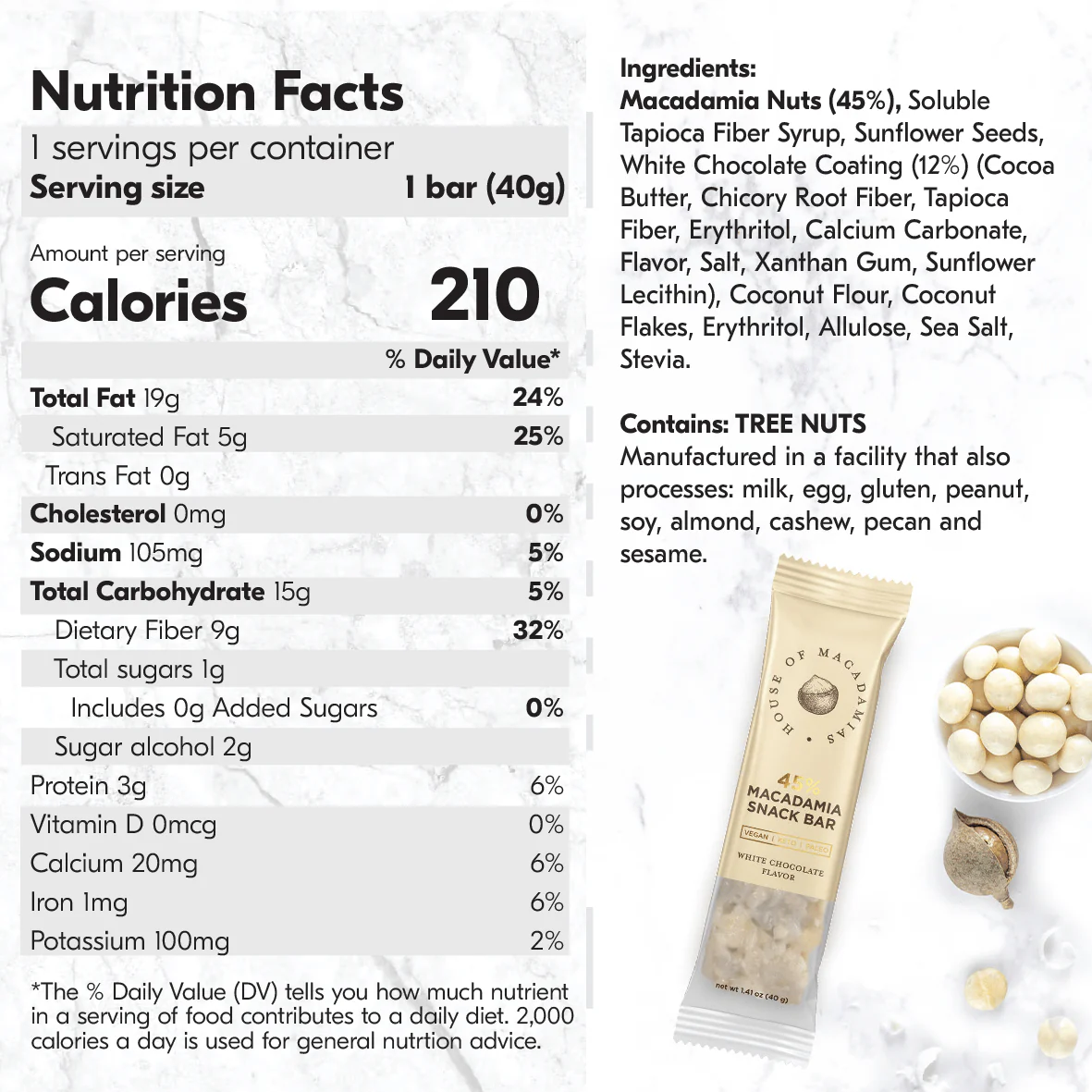White Chocolate Macadamia Nut Snack Bar (12 Bars) - Image 4