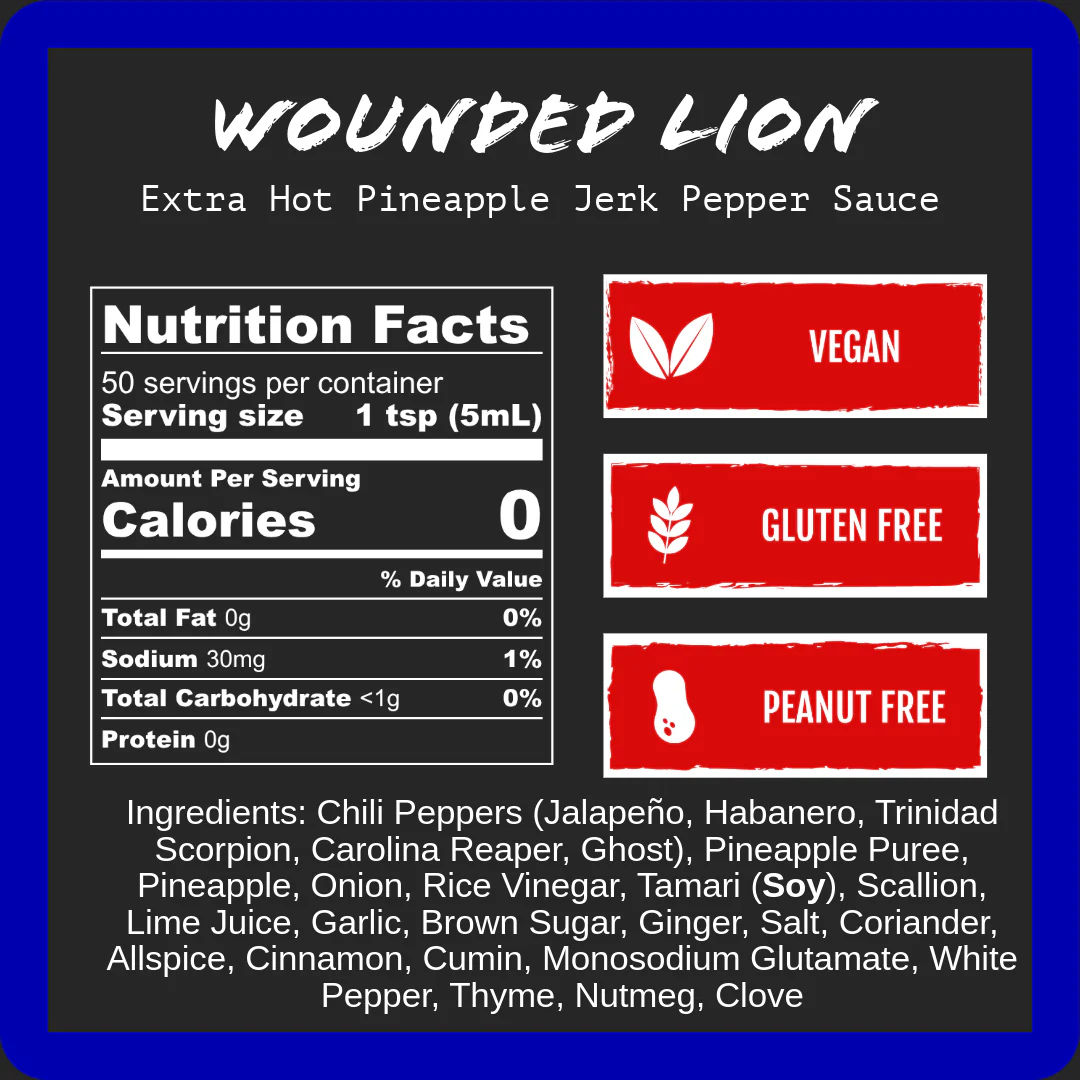 Wounded Lion - Extra Hot Pineapple Jerk (9oz) - Image 3